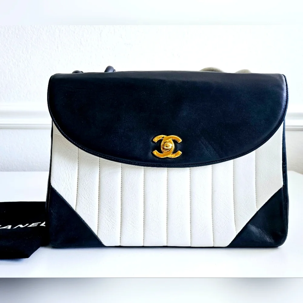 Chanel Black & White Mademoiselle Flap Bag